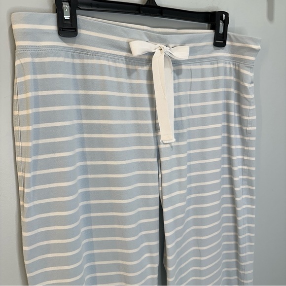 EUC J. Crew Dreamy Cotton Stripe Pajama Pants Light Blue Stripe Medium Bottoms - Picture 4 of 5